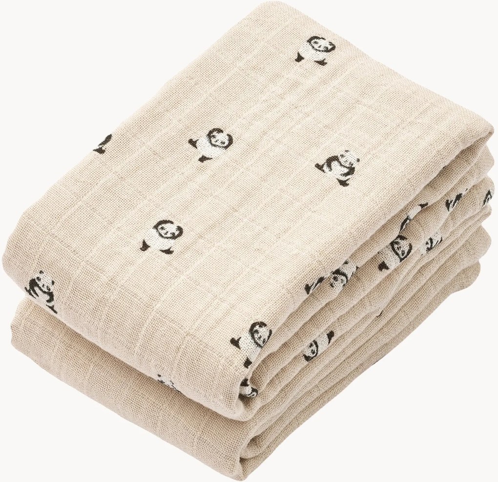 Mousseline doekjes Lewis van biokatoen, 2-delig