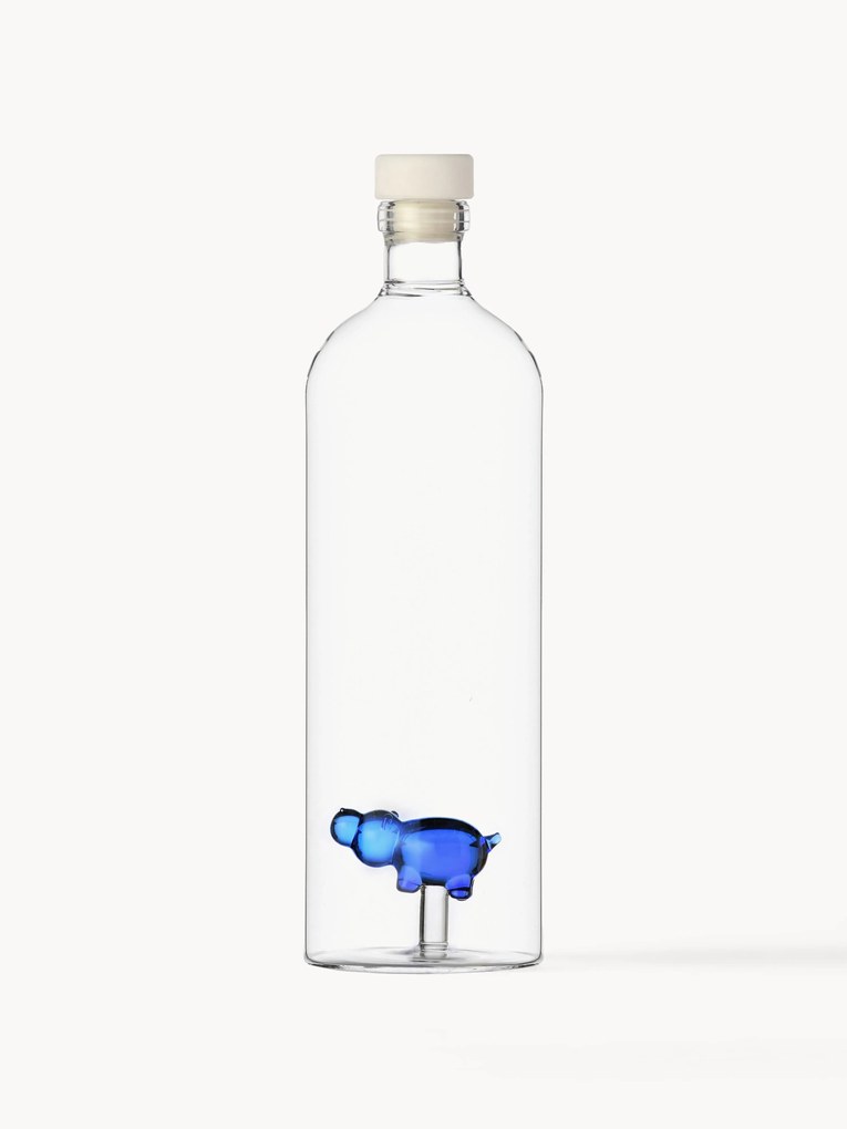 Handgemaakte karaf Hippo van borosilicaatglas, 1.1 L