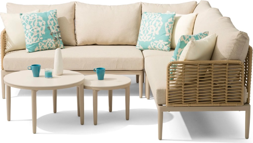 Hoek loungeset 5 personen Wicker Taupe  Coco Ibiza
