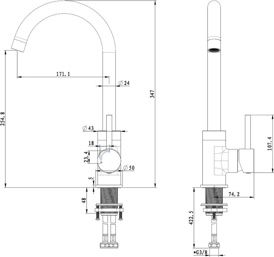 Best Design White Son keukenkraan wit mat