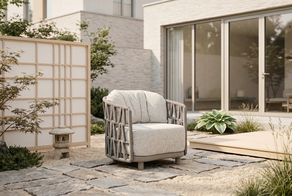 Tuinstoel Rope Taupe-naturel-bruin Santika Cayora