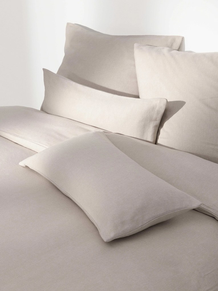 Flanellen dekbedovertrek Wanda met visgraatpatroon