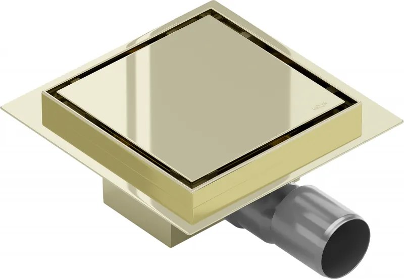 Mexen Flat-Q M13 vierkante vloergoot 15 x 15 cm, goud - 1510015