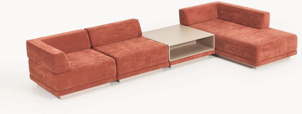 Modulaire hoekbank Colin (4-zits) met salontafel