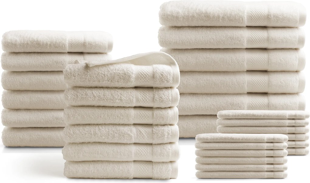Handdoeken 30 delig set – Hotel Collectie – crème