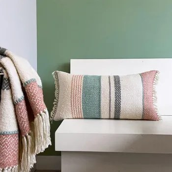 Kussens Multicolour Malagoon  Multicolor pastel boucle cushion