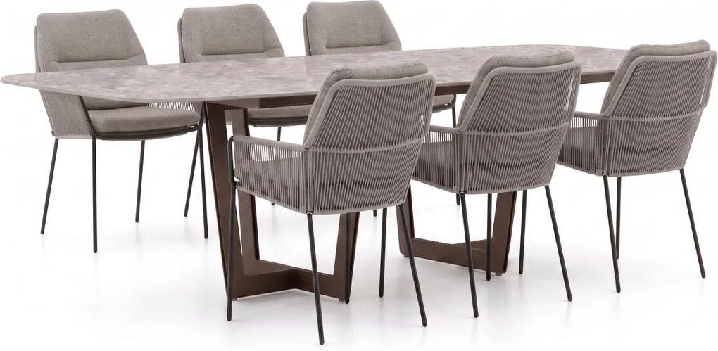 Diningset SUNS | 6 personen | Tuinset sintered stone | 7-delig | Kees Smit Tuinmeubelen