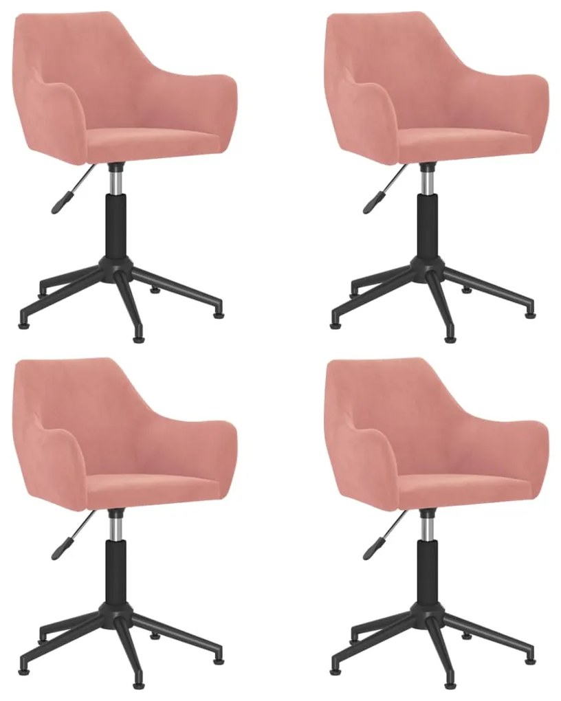 vidaXL Eetkamerstoelen draaibaar 4 st fluweel roze