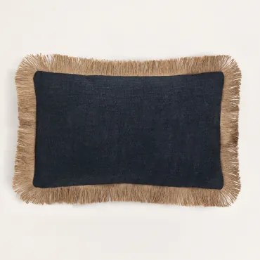 Rechthoekig Kussen 30x50 Cm In Katoen Paraiba Zwart - Sklum