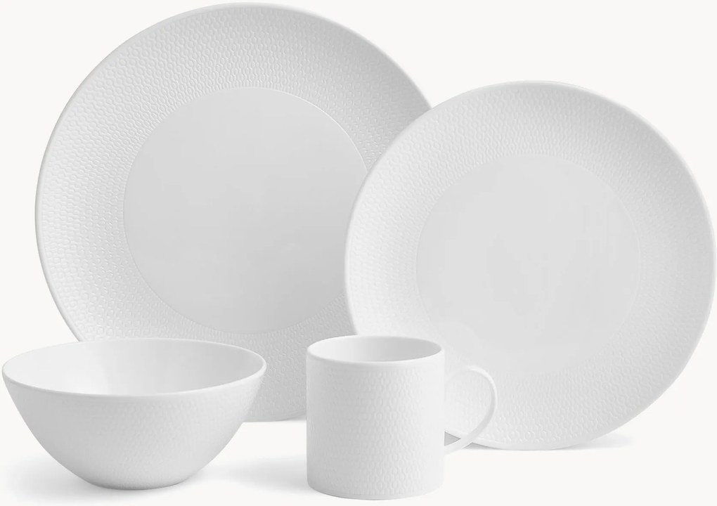 Fine Bone China ontbijtset Gio, 4 personen, 16-delig