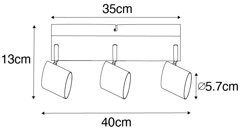 Moderne plafondlamp wit 3-lichts verstelbaar rechthoekig - Jeana Modern GU10 Binnenverlichting Lamp