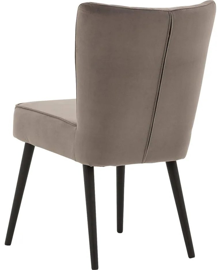 Goossens Eetkamerstoel Rob grijs velvet stof leuning, urban industrieel