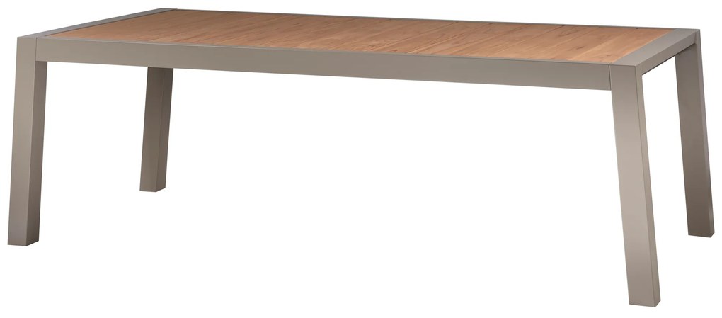 Exotan Sulphur - Eettafel - Teak - Aluminium - Houtlook - 220x100cm - Exotan