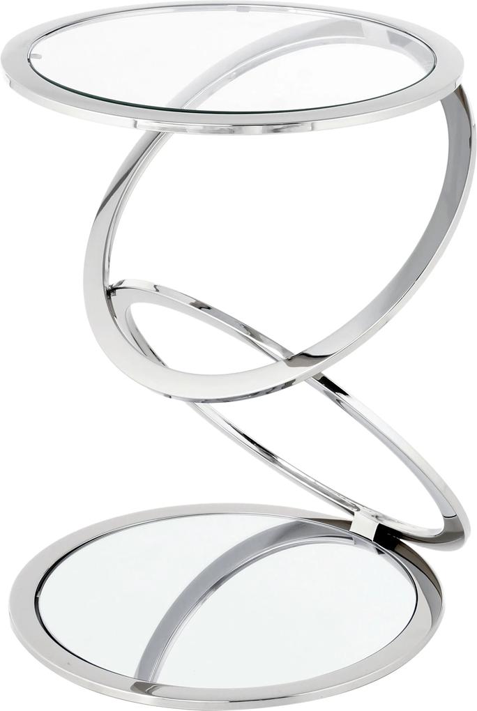 Underbar | Bijzettafel Spiraal lengte 40 cm x breedte 40 cm x hoogte 55 cm zilverkleurig bijzettafels staal, glas, spiegel meubels tafels