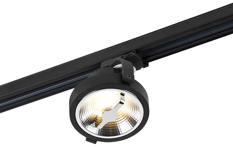 LED RailSpot / Opbouwspot / Plafondspot zwart voor 3-fase rail GU10 111cm - 3-Phase Expert Modern rond Binnenverlichting Lamp