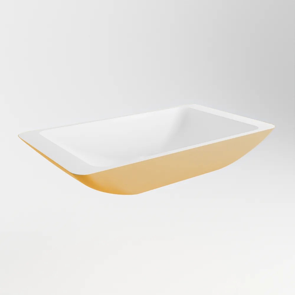 Mondiaz Topi Solid Surface waskom 60x35cm ocher / talc