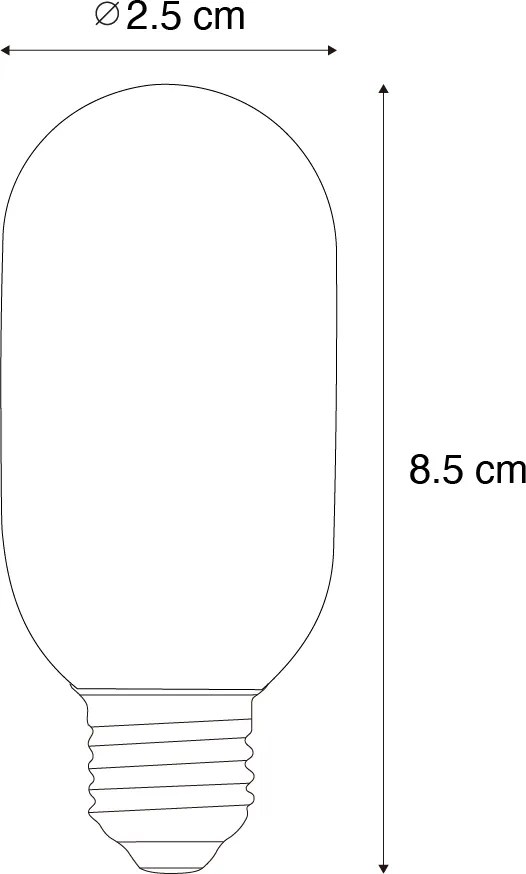 Set van 5 E14 dimbare LED lampen goud T25 4W 300 lm 2200K