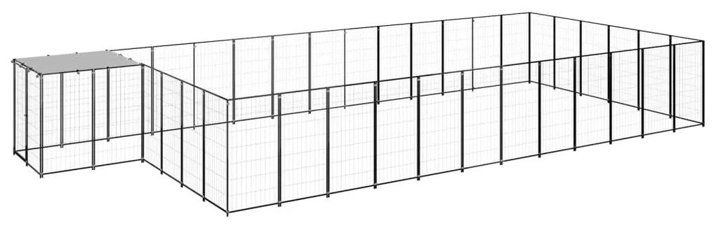 vidaXL Hondenkennel 22,99 m² staal zwart