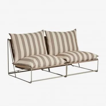 Amaro 2-delige Modulaire Tuinbank Tapioca Beige - Bruin - Mokka - Sklum