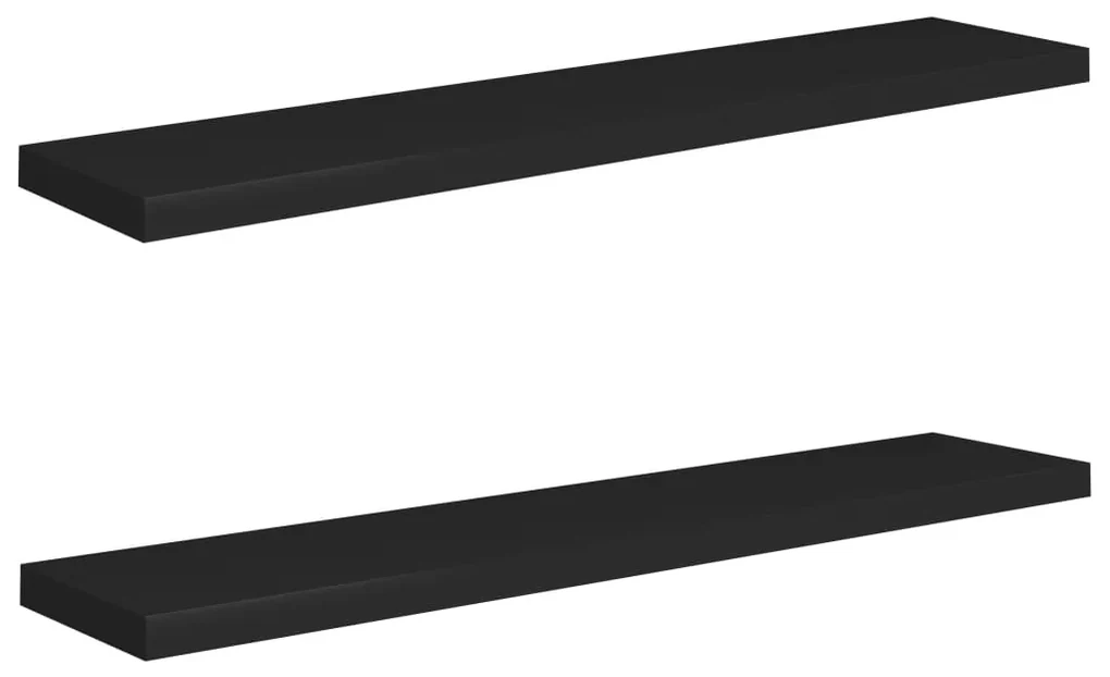 vidaXL Wandschappen zwevend 2 st 120x23,5x3,8 cm MDF zwart