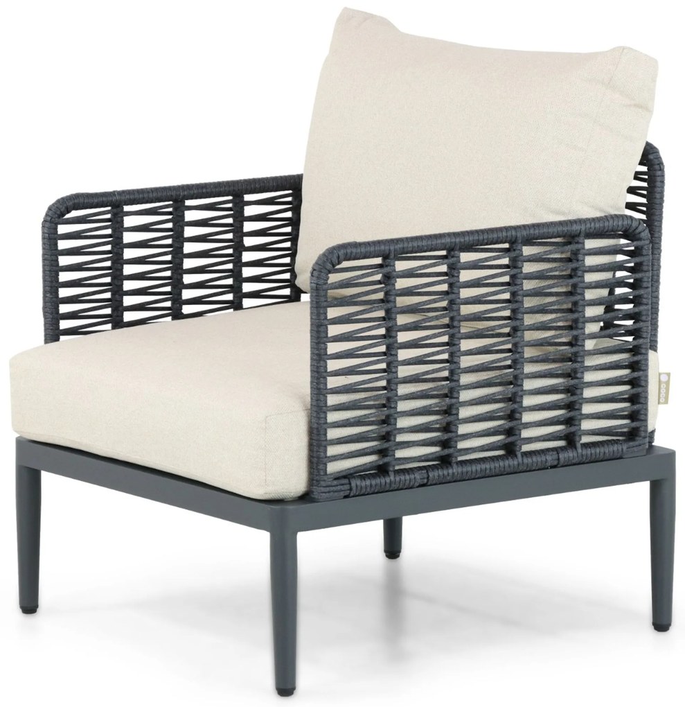 Stoel en Bank Loungeset 5 personen Aluminium/wicker Grijs Coco Ibiza
