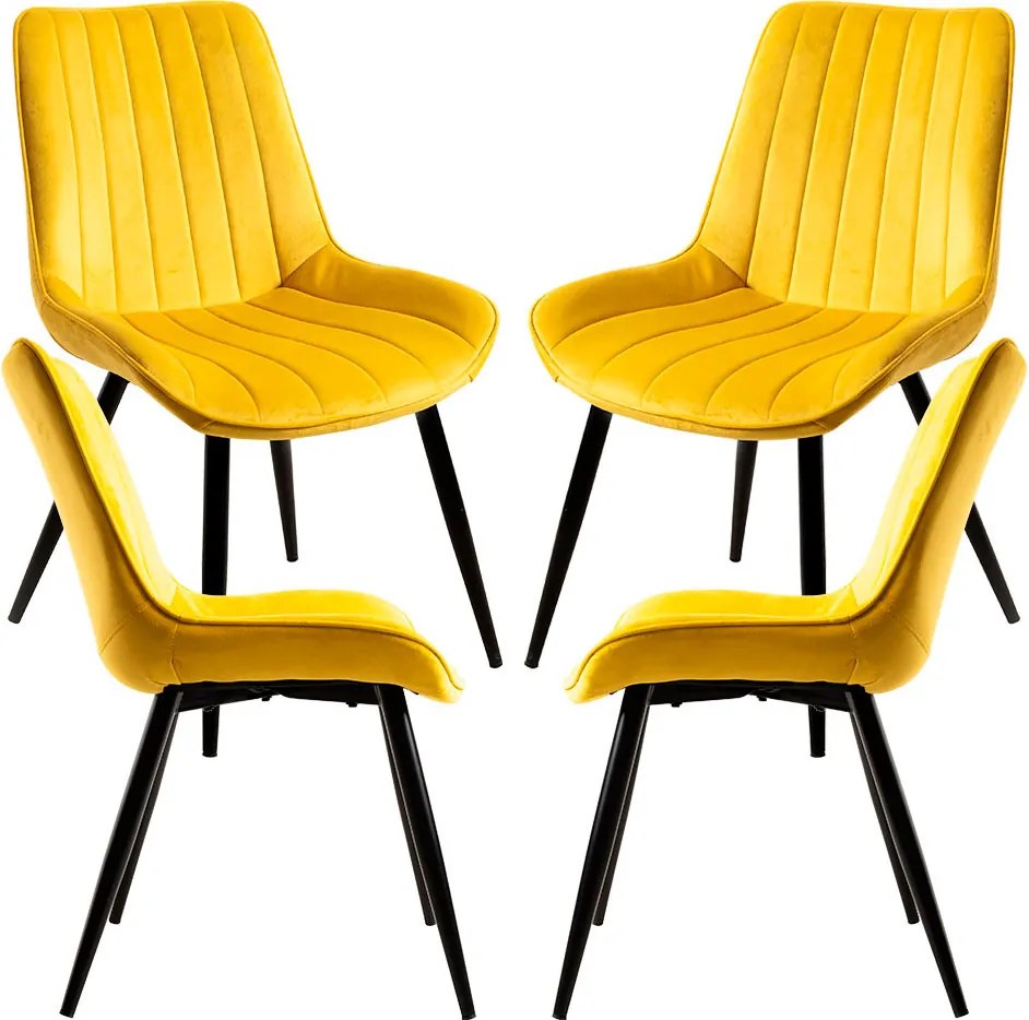 Set 4 Lene Fluwelen Stoelen