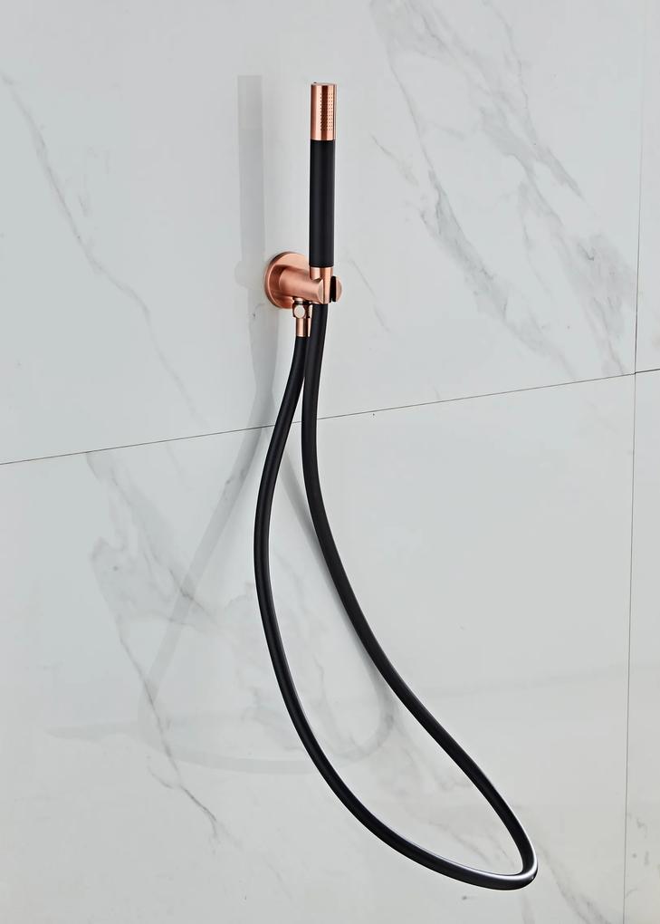 Saniclear Copper Pro inbouw regendouche met wandarm en 30cm hoofddouche geborsteld koper zwart