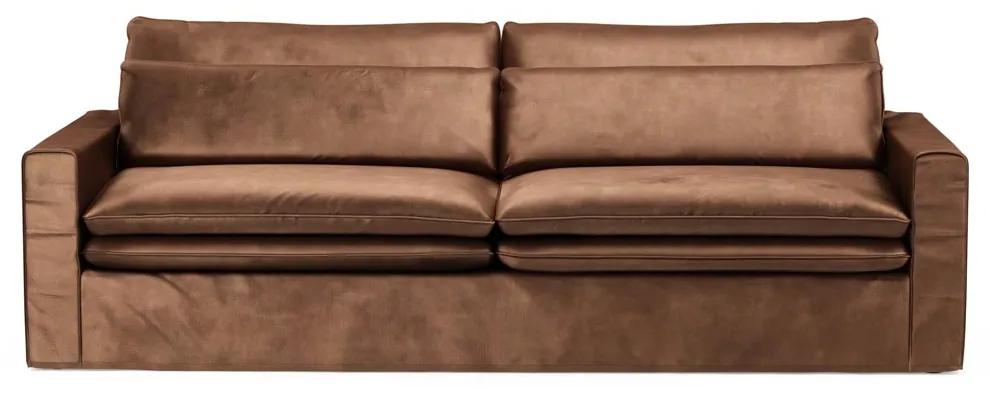 Rivièra Maison - Continental Sofa 3,5 Seater, velvet, chocolate - Kleur: bruin
