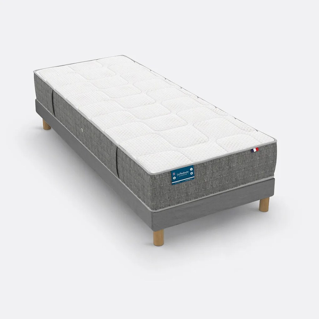 Set van matras met 660 veren in 7 zones en gestoffeerde lattenbodem