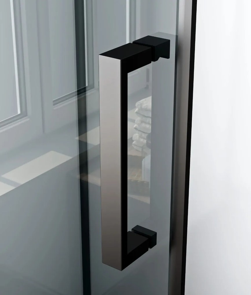 Sanigoods Bowie complete douchecabine rookglas met schuifdeur 120x90cm zwart mat