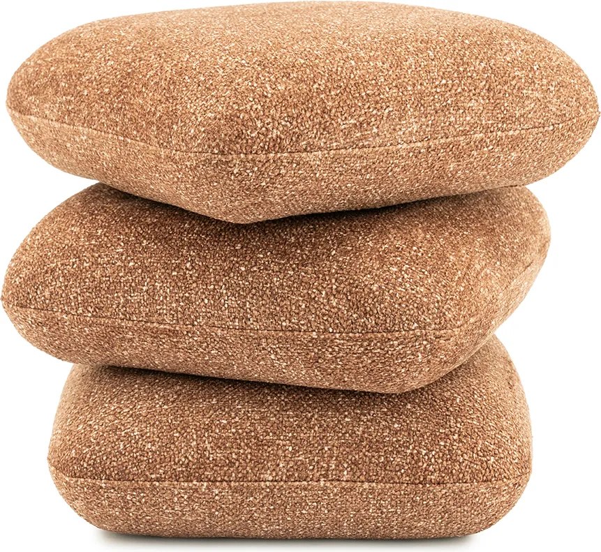 Gestapelde Poef Caramel