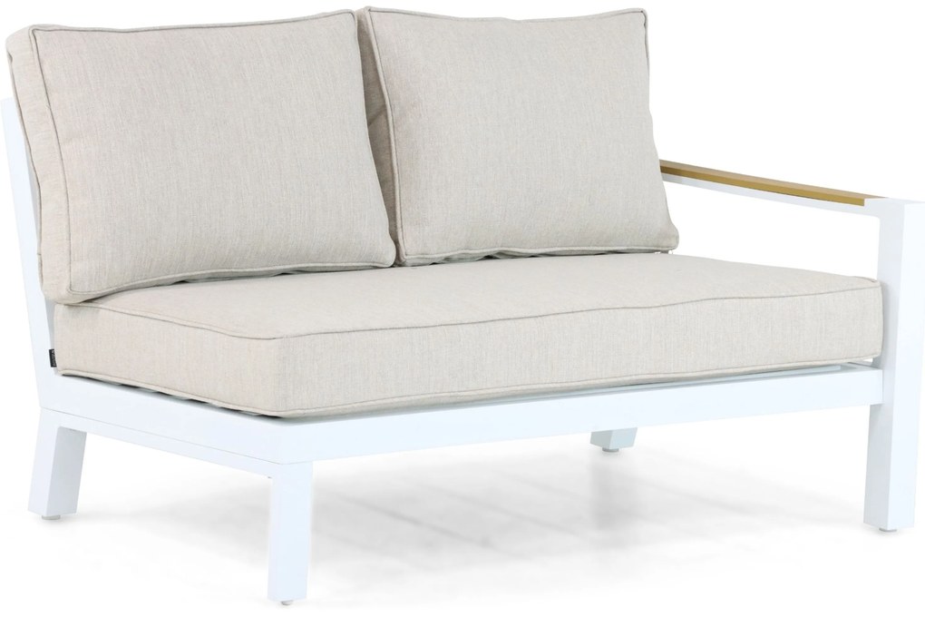 Hoek loungeset 5 personen Aluminium/Polywood (teakfinish) Wit Lifestyle Garden Furniture Bilbao