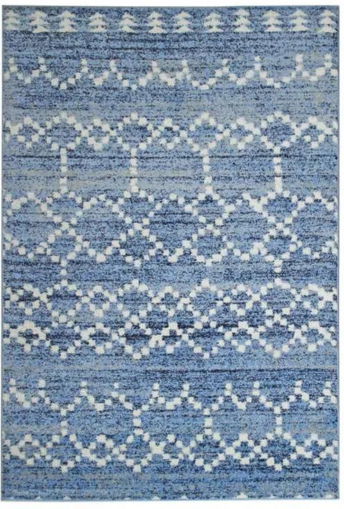 Vloerkleed Florence mozaiek - blauw - 200x290 cm - Leen Bakker