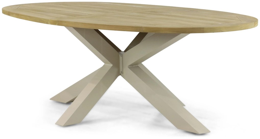 Tuinset 6 personen 240 cm Kunststof Taupe Lifestyle Garden Furniture Salina/Brookline