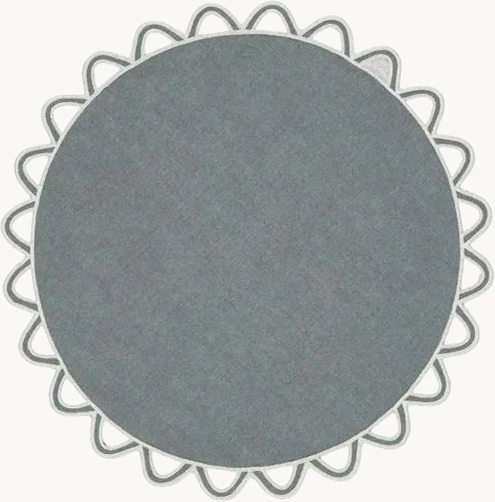 Ronde placemat Halo met randborduurwerk
