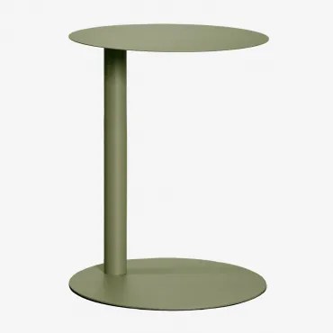 Ronde Bijzettafel Voor De Tuin Ø40 Cm Van Staal Yannik Groen – Intens Olijf - Sklum