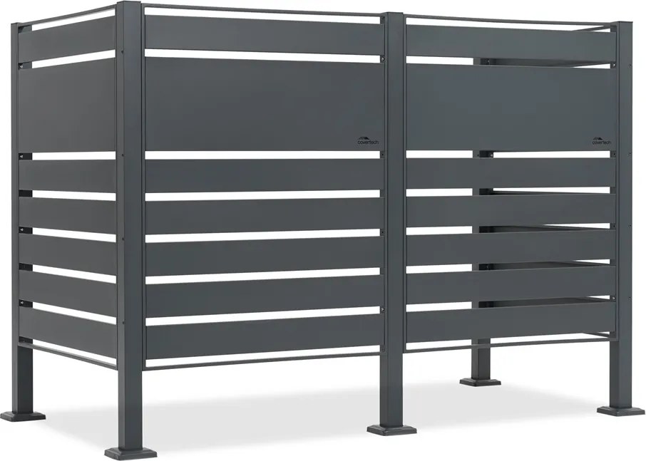 Behuizing voor 2 afvalbakken van 120 l of 240 l Halen CoverTech antraciet