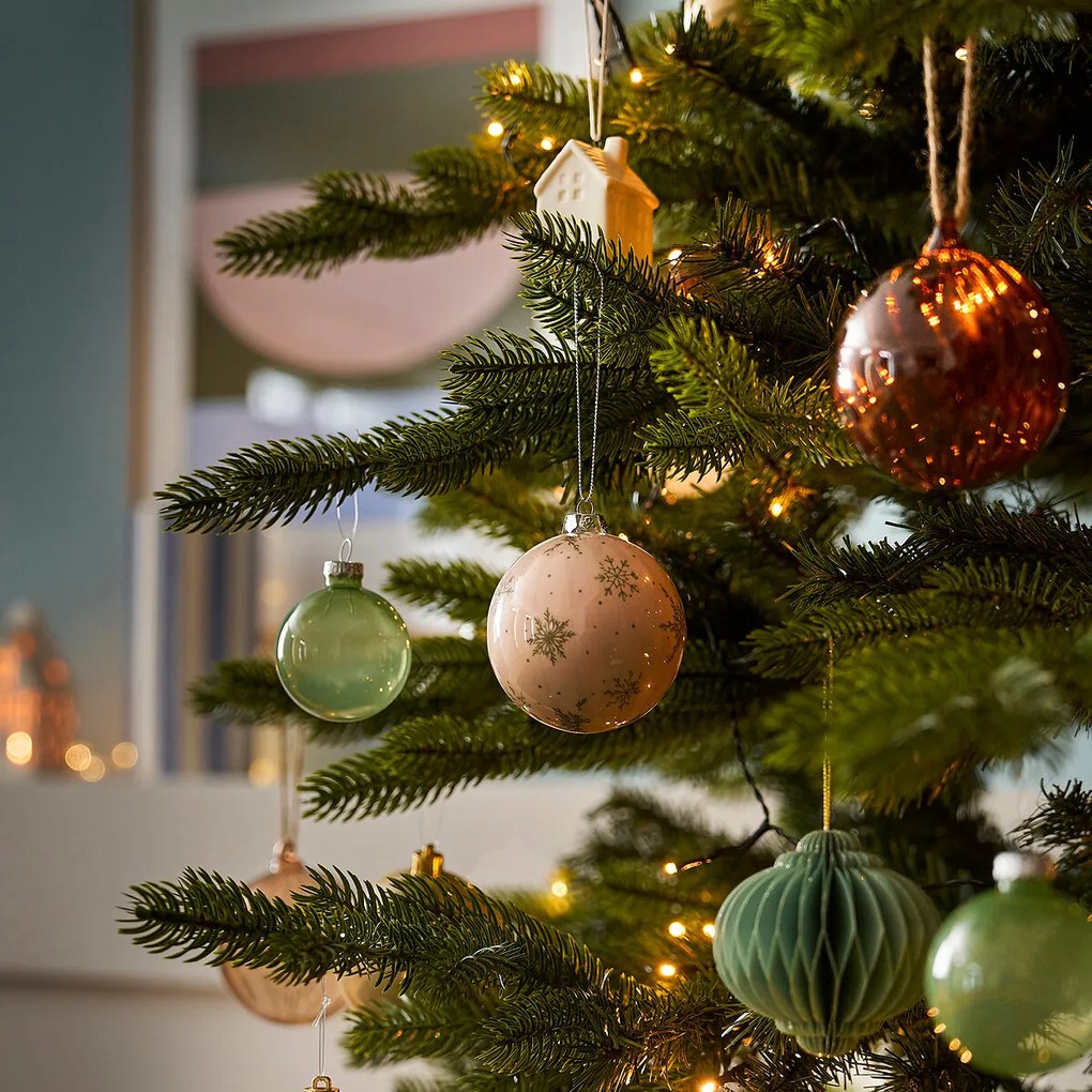 Set van 24 ballen met sneeuwvlokprint, Caspar