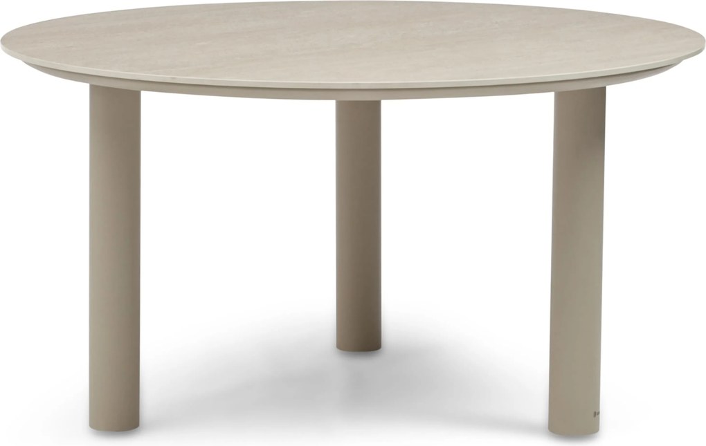 Dining Tuintafel rond 140 cm met lazy susan Zand/Beige Trino