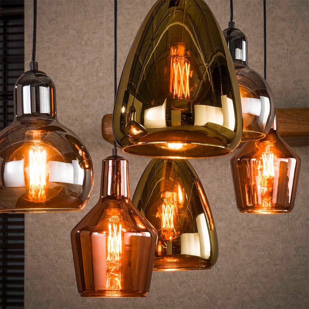 Eettafel Hanglamp Verchroomd Glas