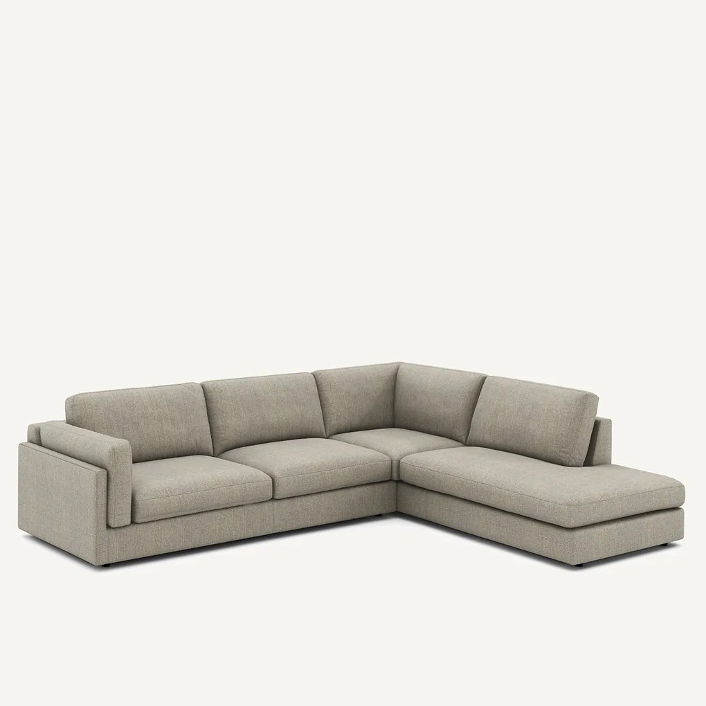 Tweed hoekslaapbank met longchair, César