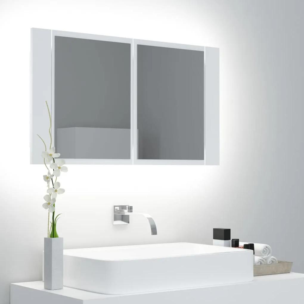 vidaXL Badkamerkast met spiegel en LED 80x12x45 cm wit