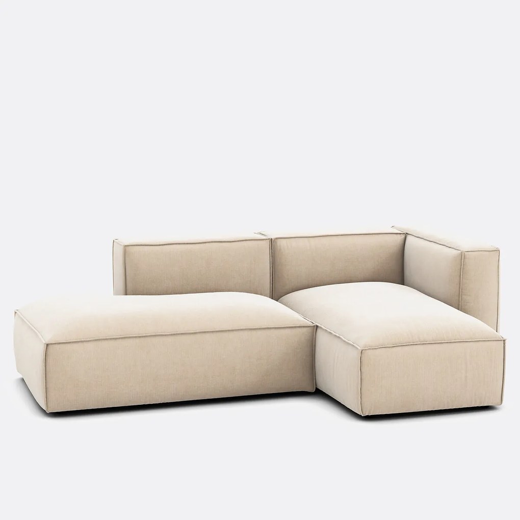 Rechthoekige bank in vintage fluweel Seven