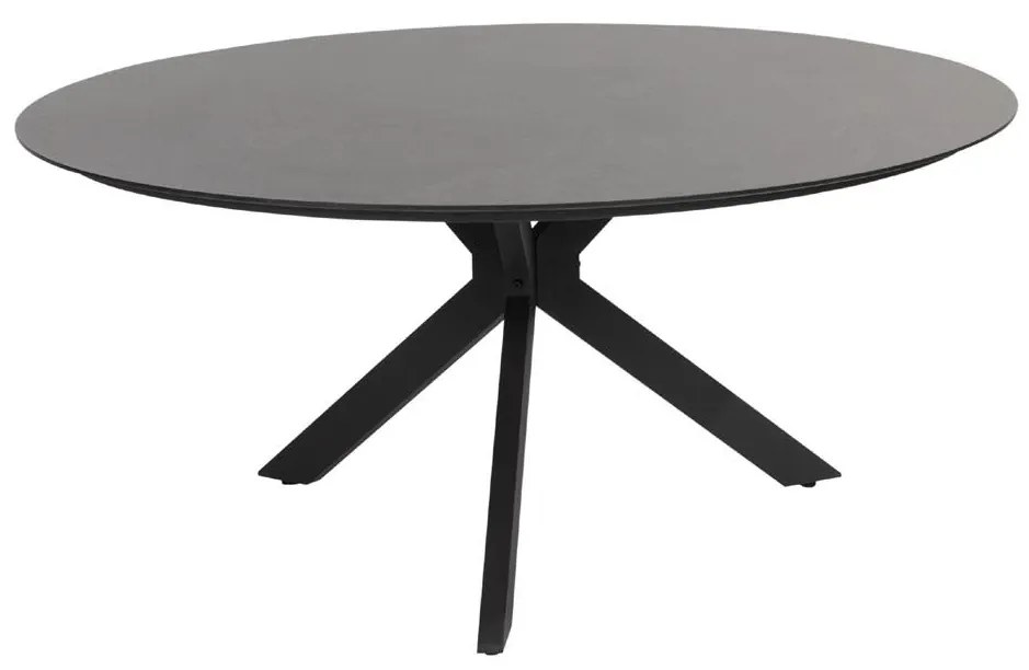 4 Seasons Outdoor Locarno tafel Slate antraciet met HPL blad Ø 160 cm SALE  Tuintafel    antraciet weerbestendig