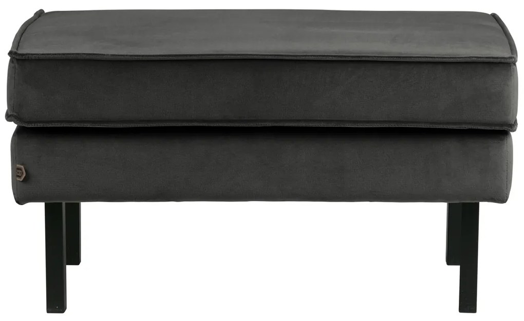 BePureHome Rodeo Velvet Hocker Fluweel Antraciet