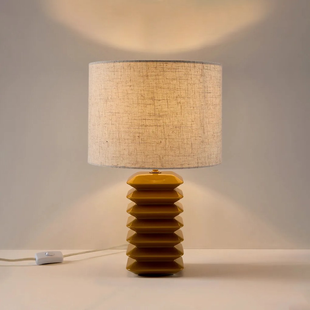 Tafellamp in keramiek en linnen, Remilo