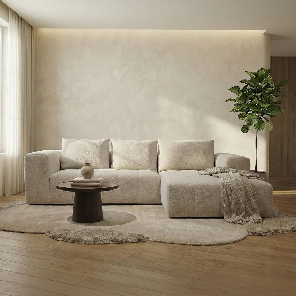 Beige Bank Met Decoratieve Strepen Hoek Rechts