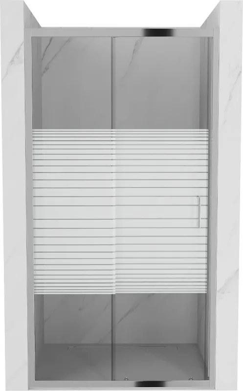 Mexen Apia schuifdouchedeur 90 cm, strepen, chroom - 845-090-000-01-20