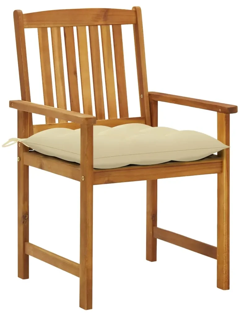 vidaXL Tuinstoelen 4 st met kussens massief acaciahout