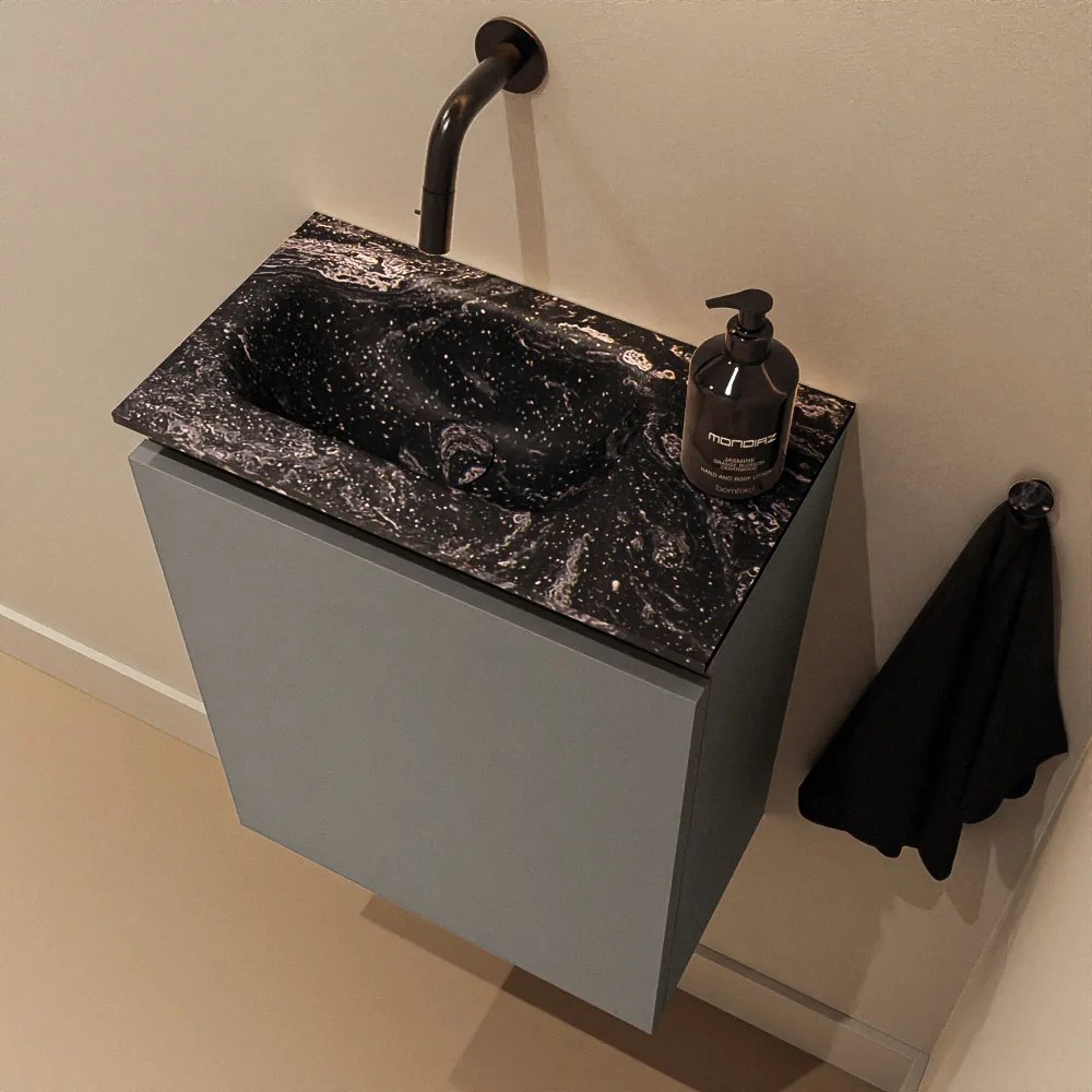 Mondiaz Ture DLux toiletmeubel 40cm smoke met wastafel lava links zonder kraangat